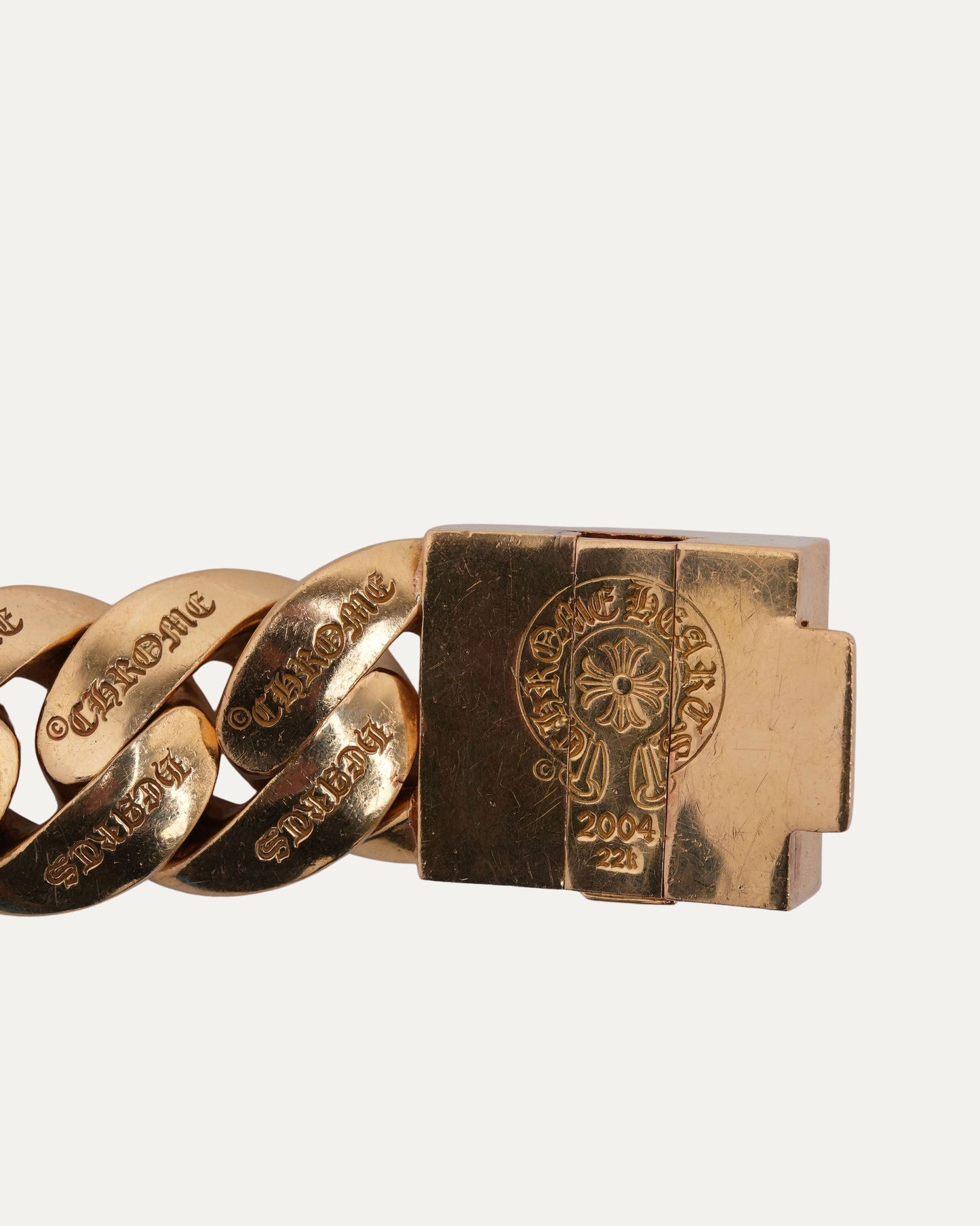 Gold Diamond XL Fleur Box ID Bracelet