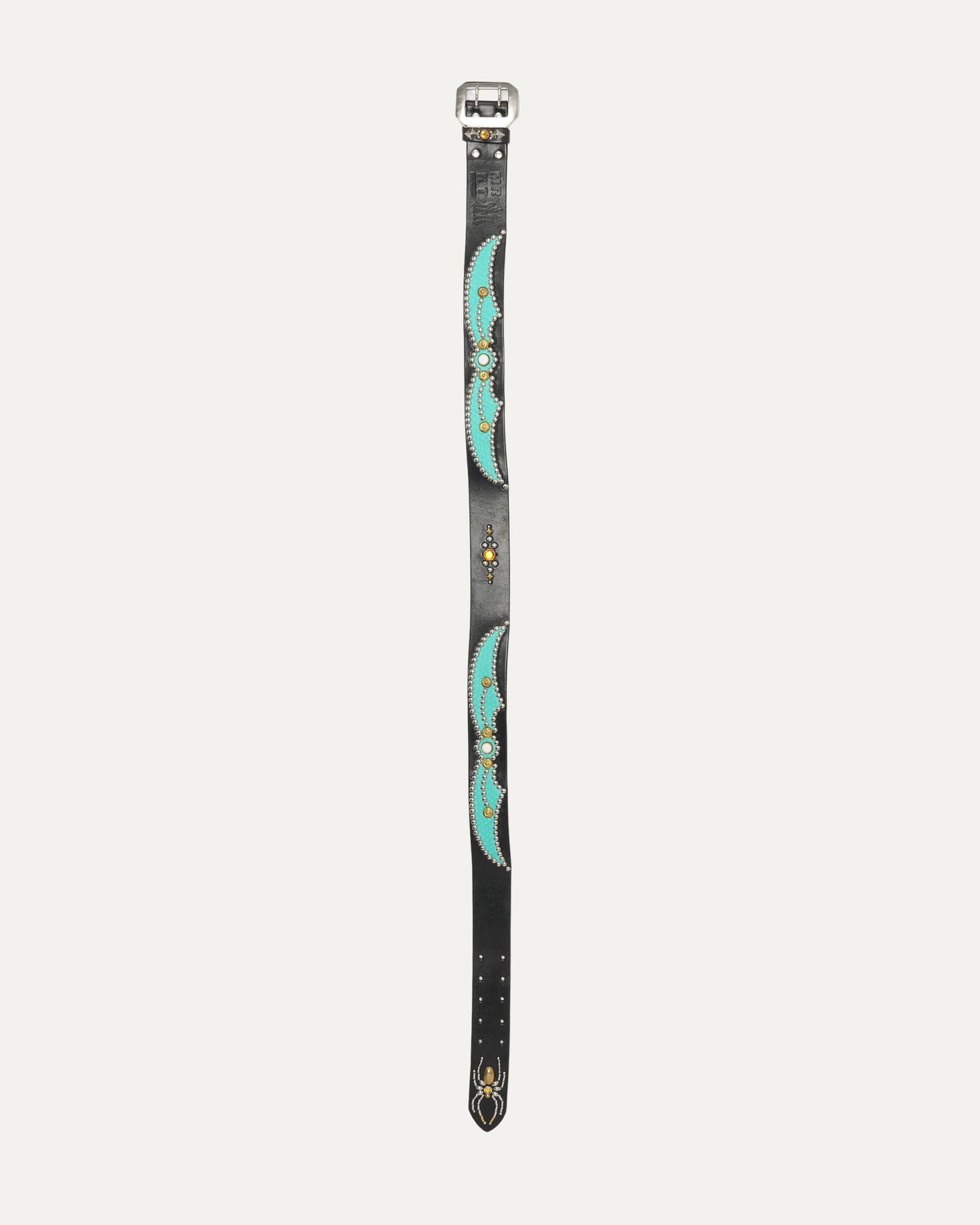 Studded Leather Snake Inlay Belt
