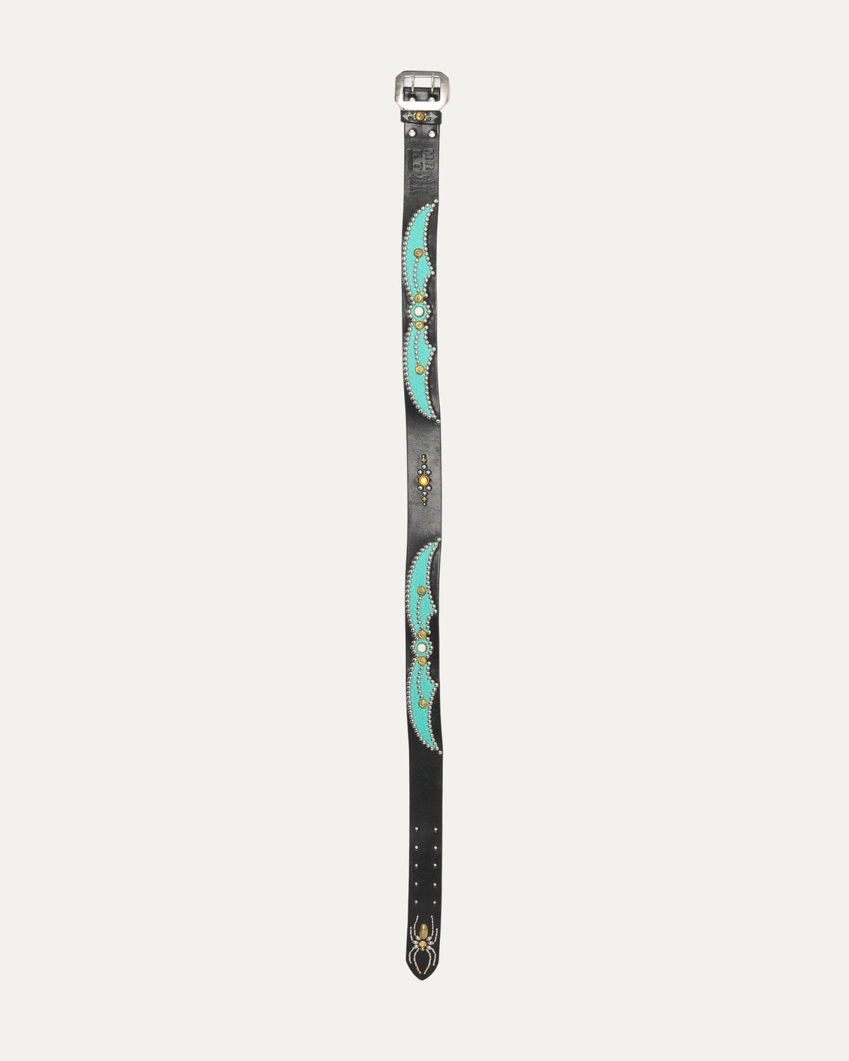 Studded Leather Snake Inlay Belt
