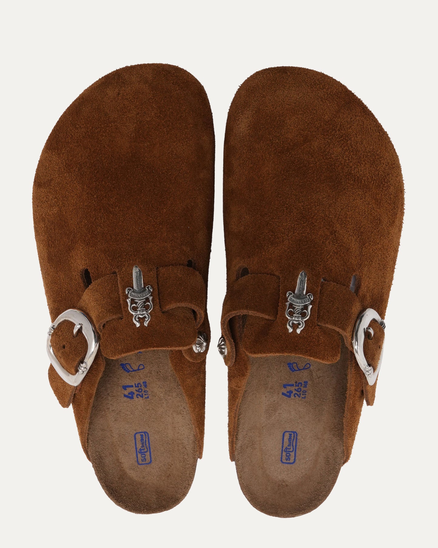 Dagger Embellished Birkenstock Boston Suede Mule