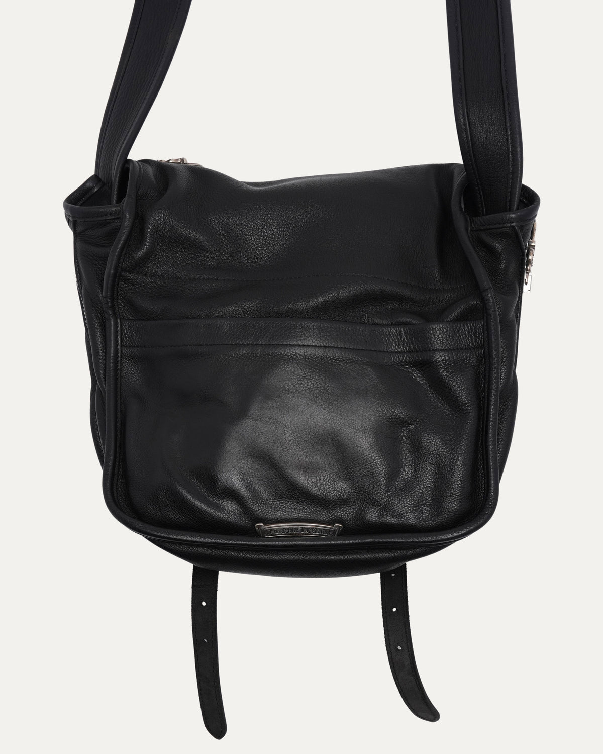 Silver Embellished Cross Patch Messenger Bag
