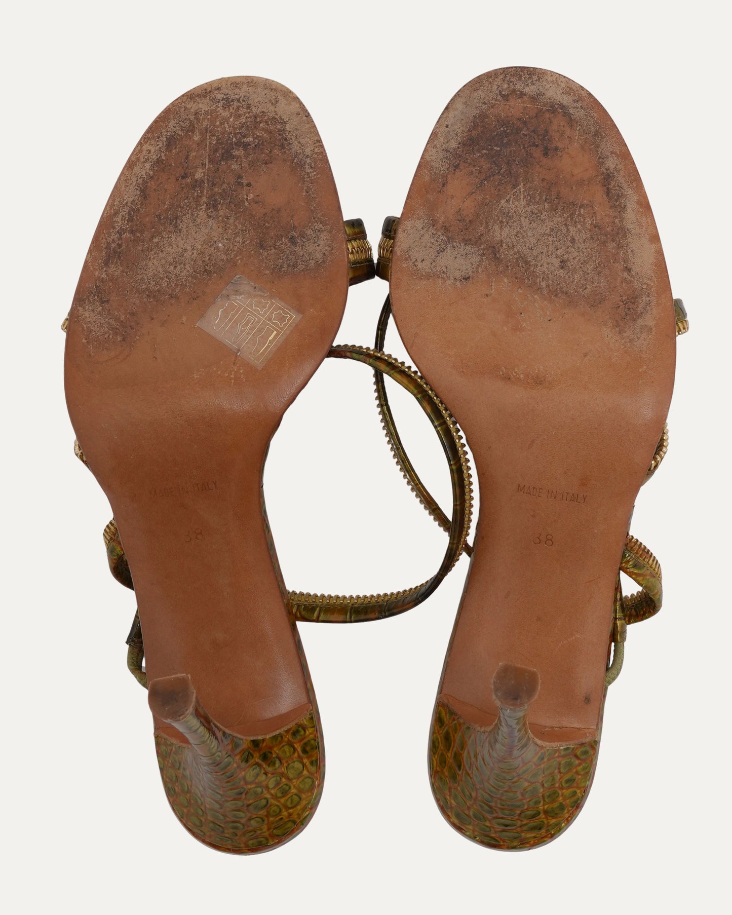 SS 2001 Croc Embossed Zipper Heels