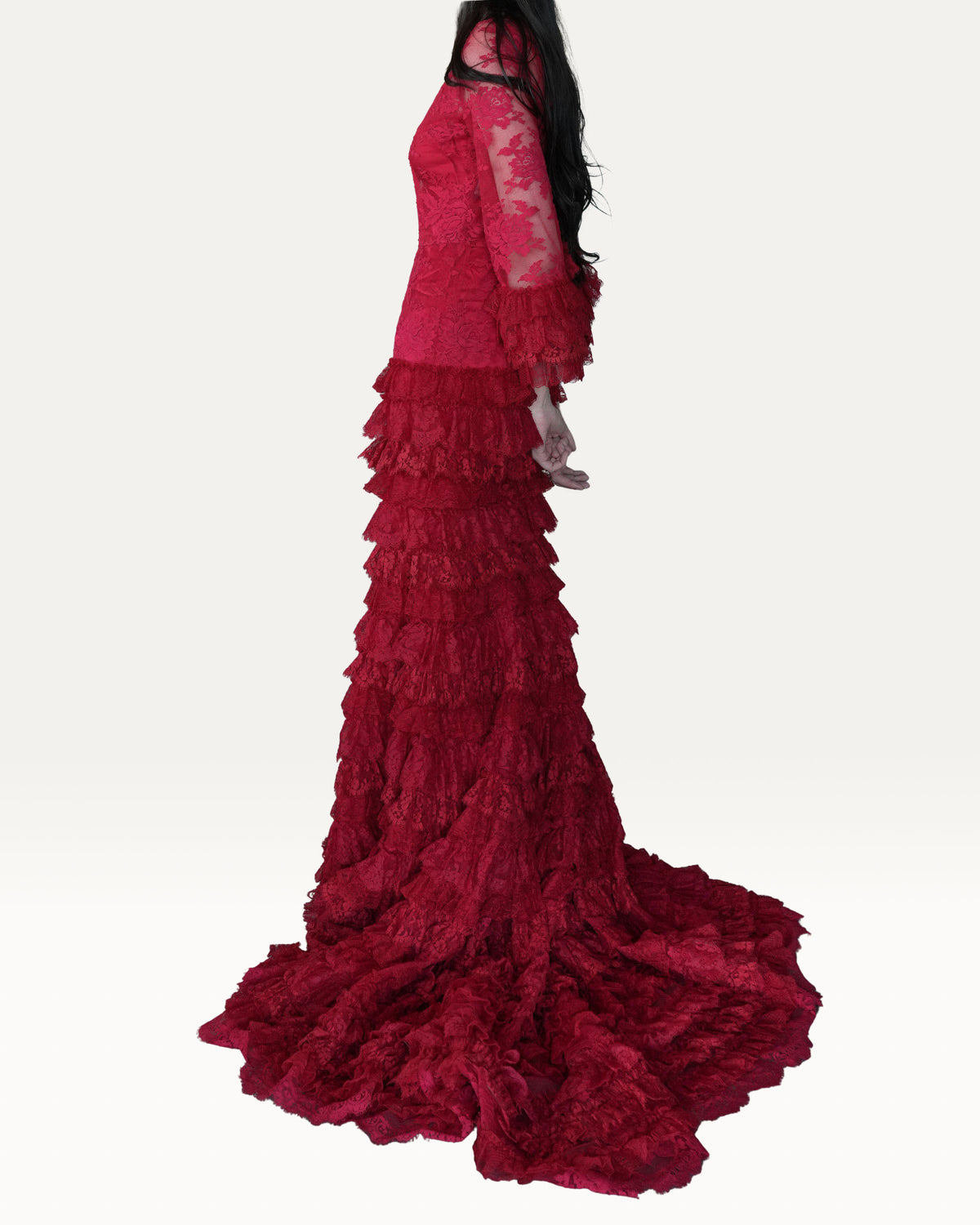 Ruffle Lace Gown