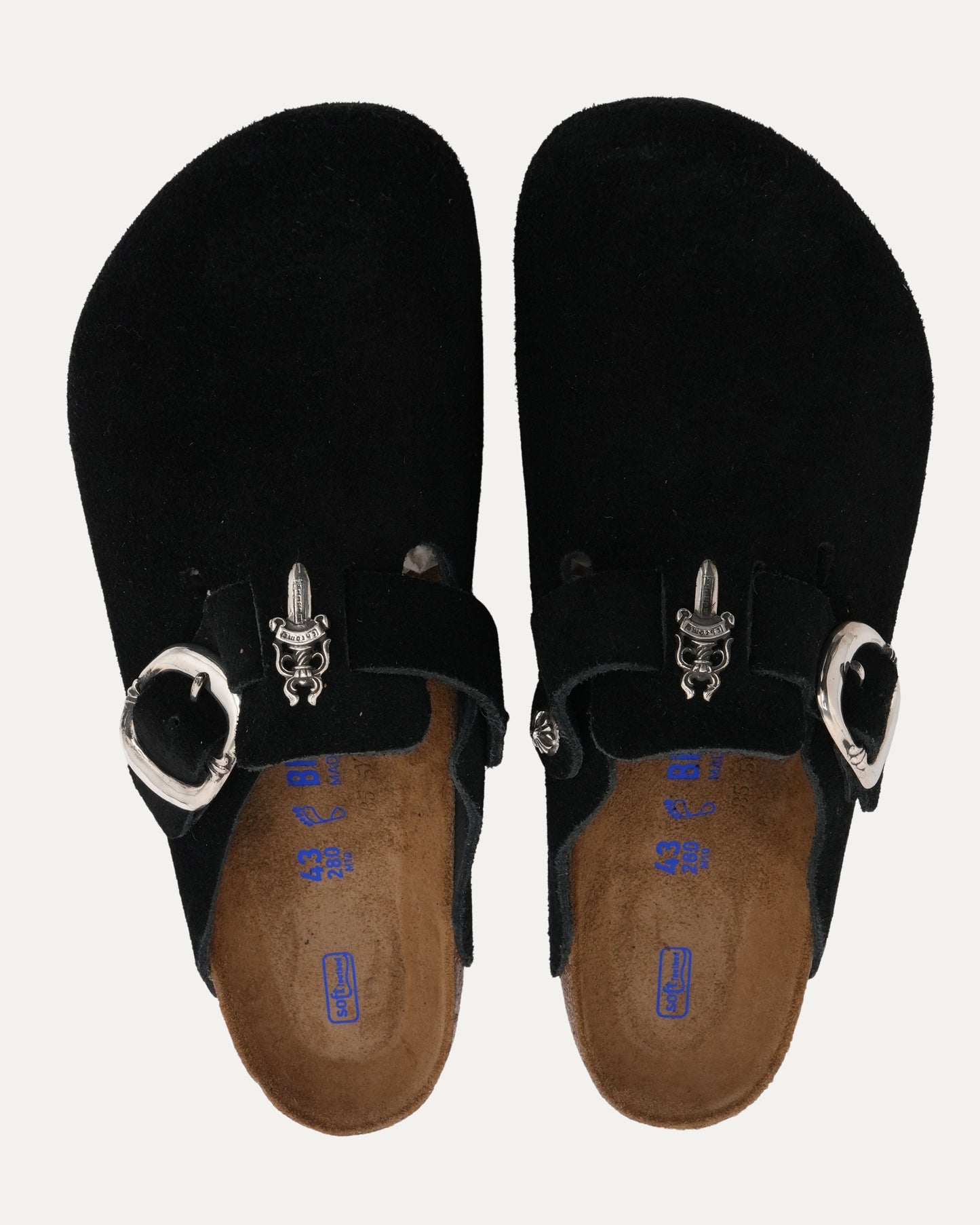 Dagger Embellished Birkenstock Boston Suede Mule