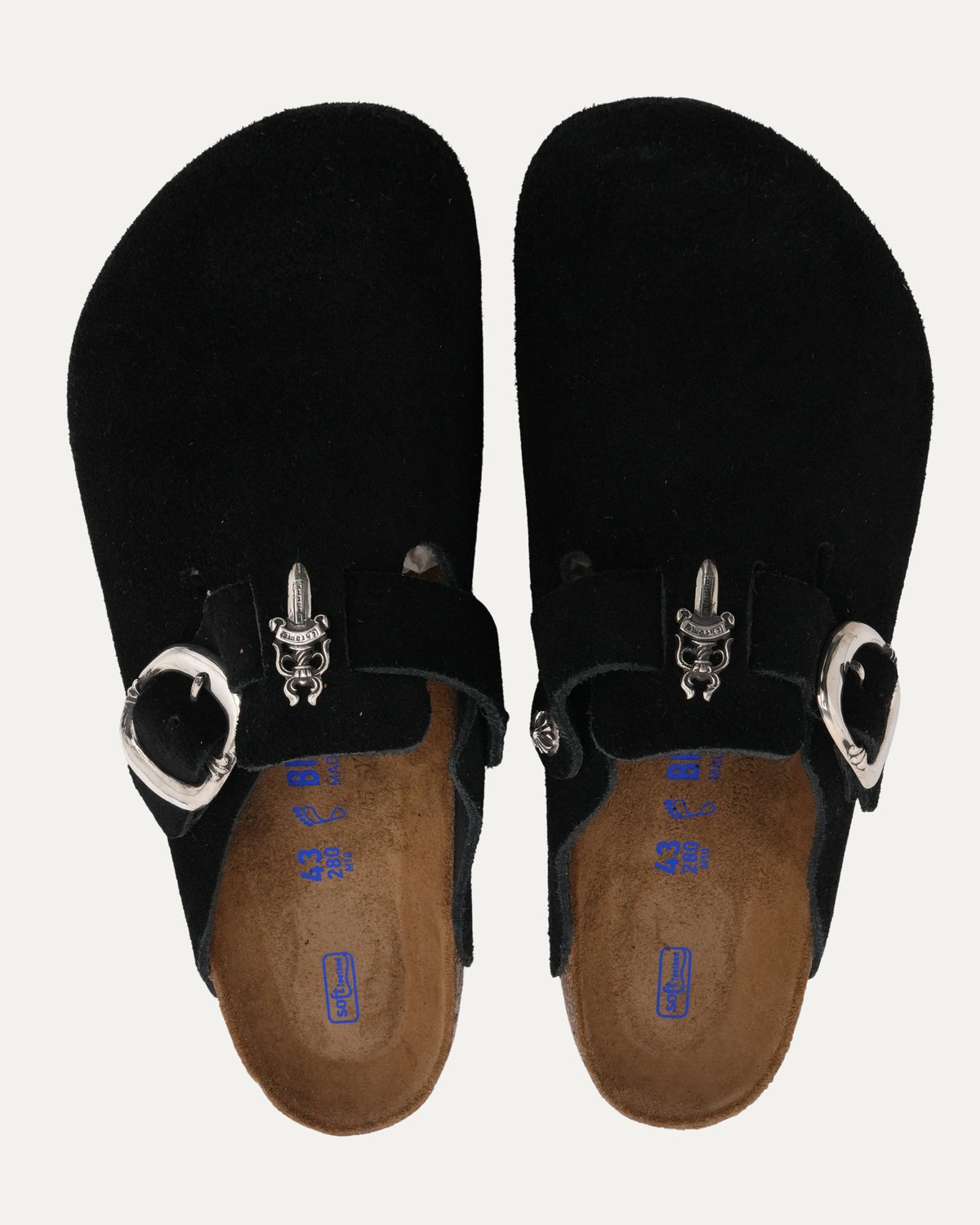 Dagger Embellished Birkenstock Boston Suede Mule