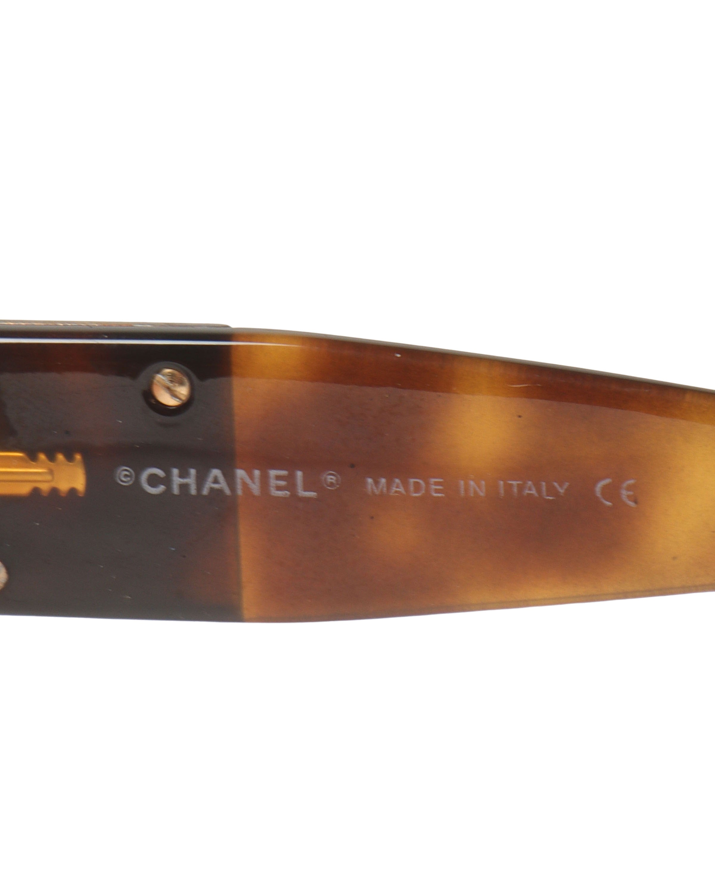 Tortoiseshell Crystal Logo Sunglasses