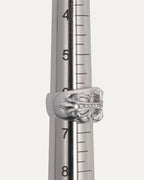 White Gold and Diamond Floral Cross Ring