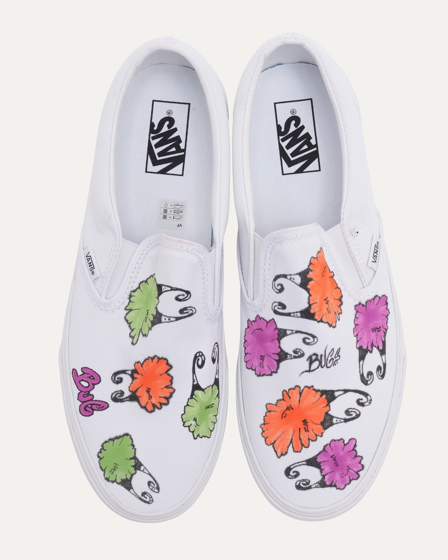 Matty Boy Hand-Painted Bug Vans Slip-On Sneakers