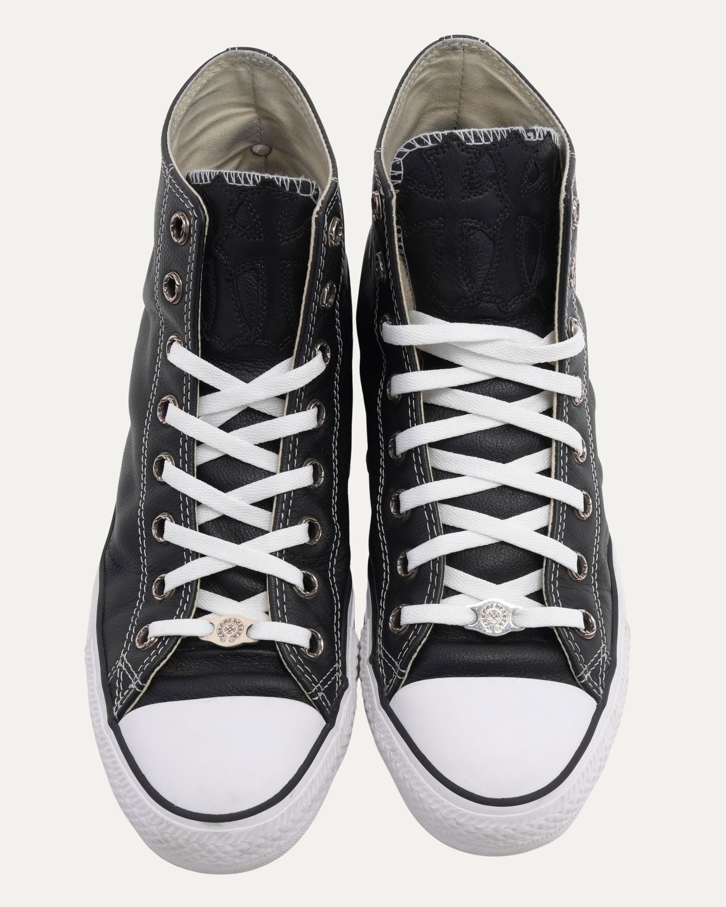 Dagger Embellished Cross Patch Leather Converse Chuck Taylor Sneakers