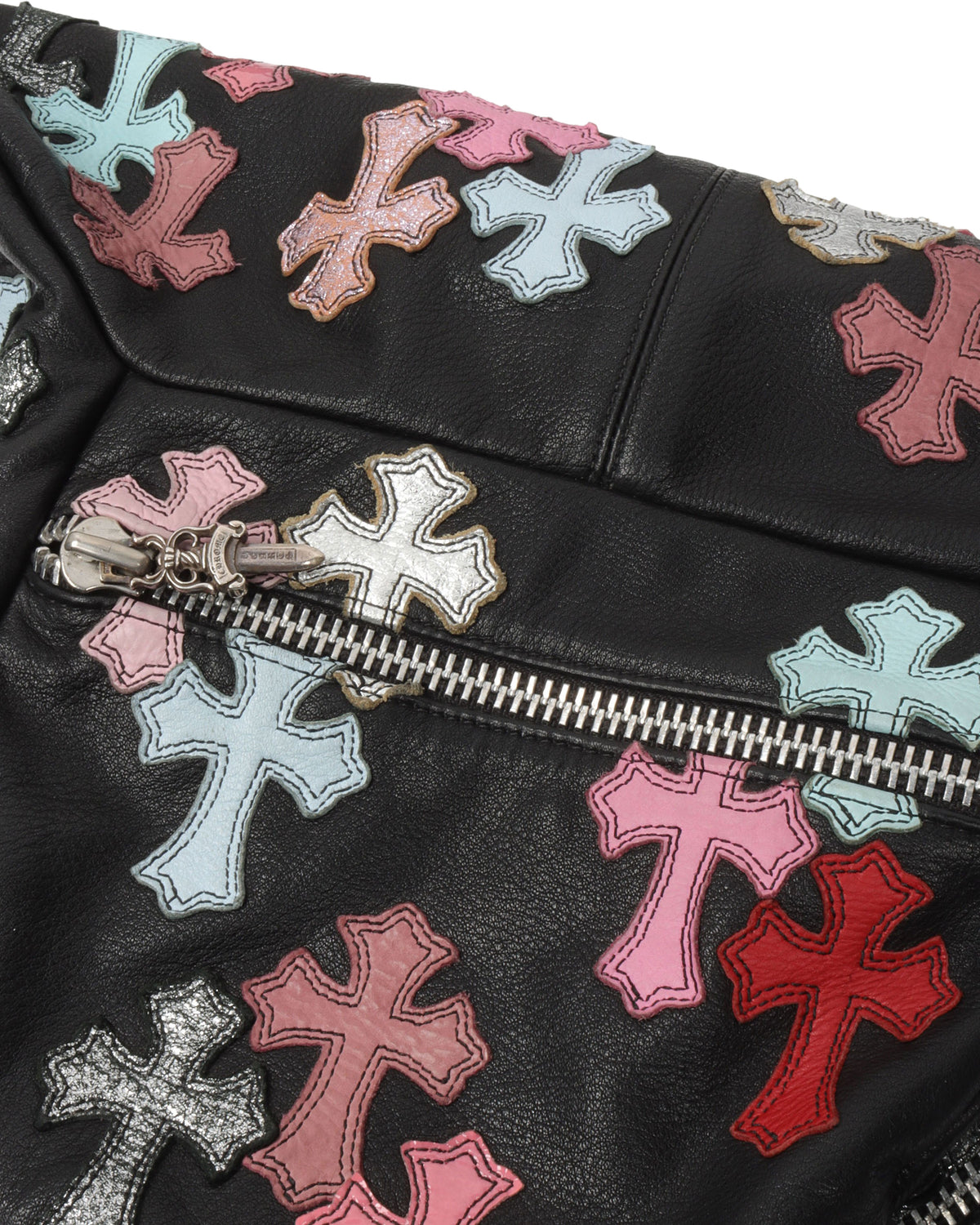 Leather XL Cross Patch Sling Bag