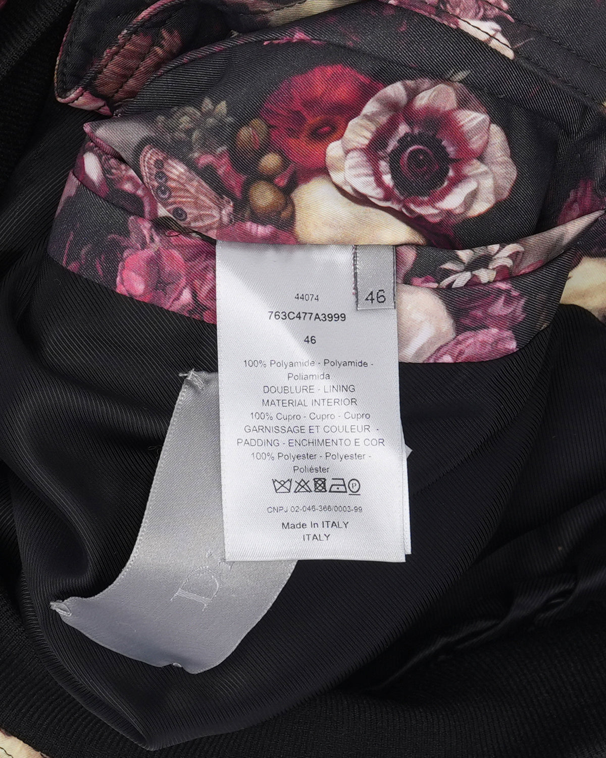 Toru Kamei Skull & Flower Vanite Print Tech Bomber Jacket