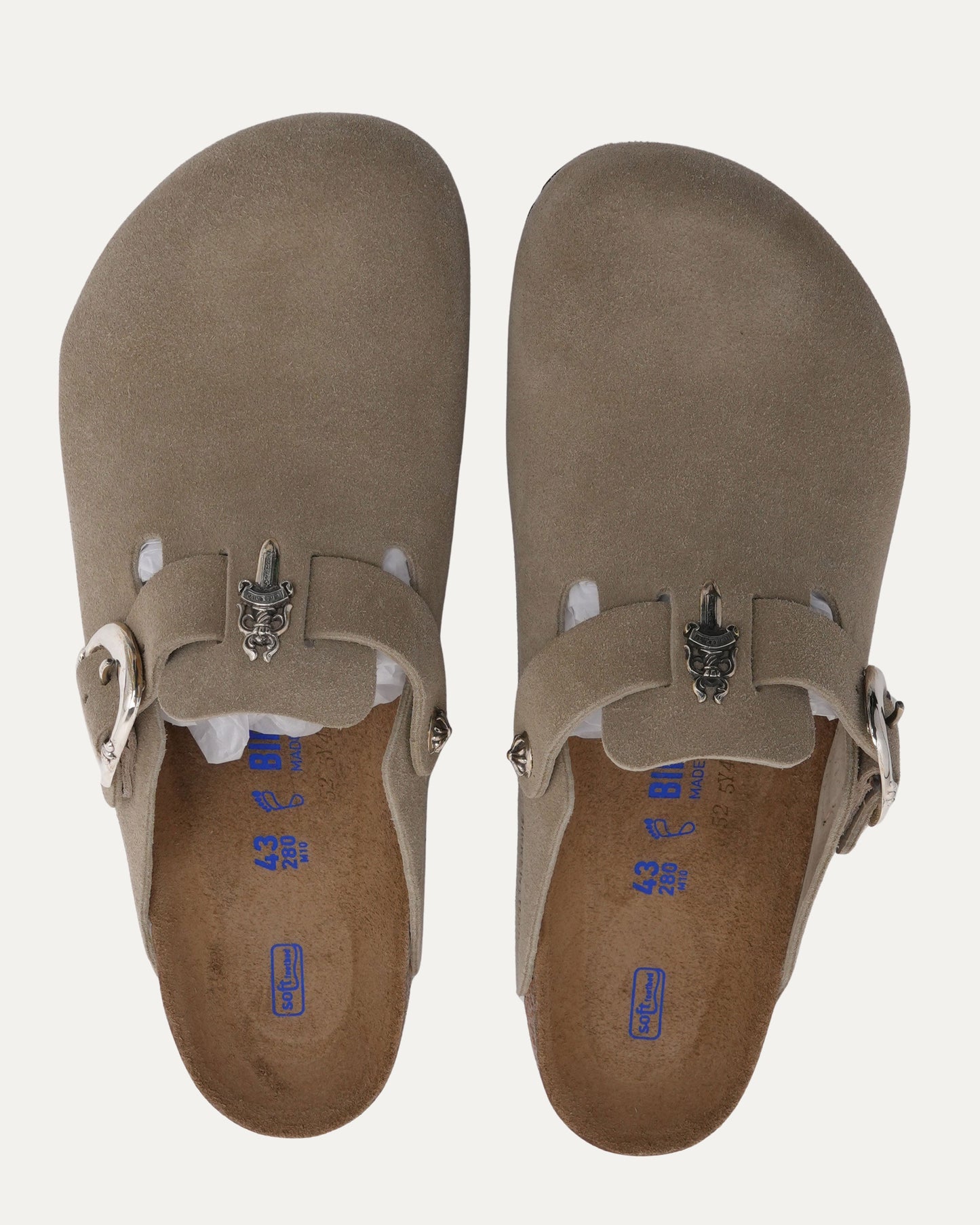 Dagger Embellished Birkenstock Boston Suede Mule