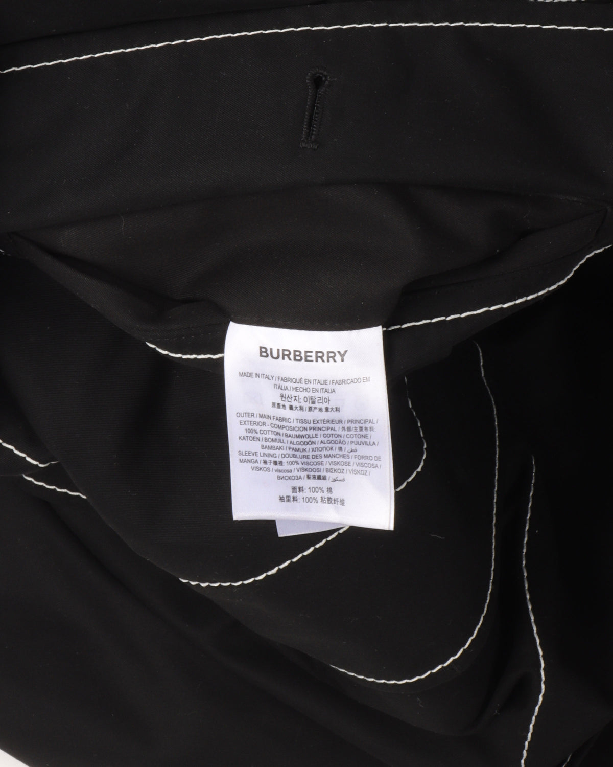 Contrast Stitch Trench Coat