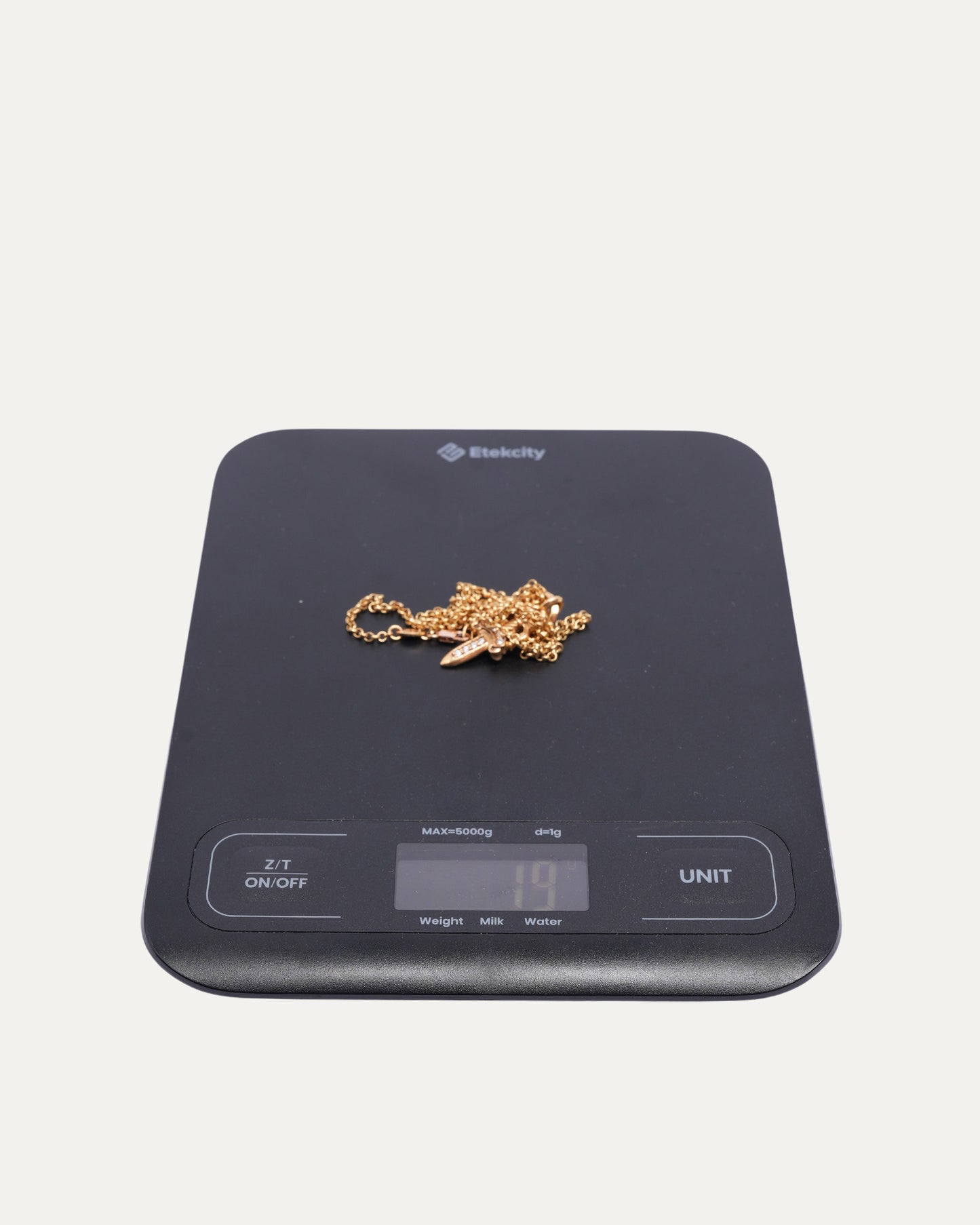 22k Gold Pave Diamond Dagger Necklace