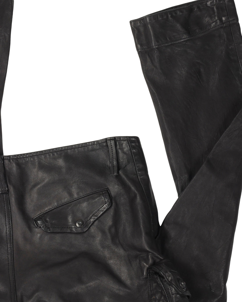 Leather Gas Mask Cargo Pants