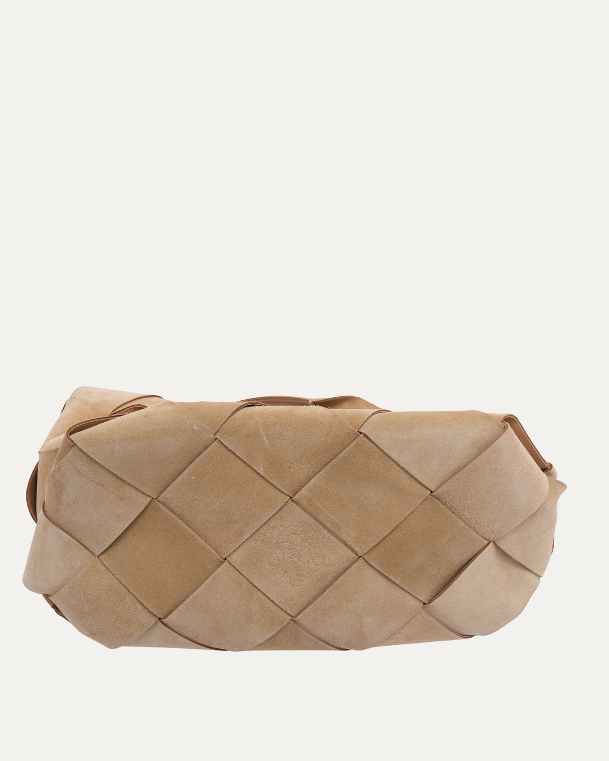 Suede Woven Basket Bag