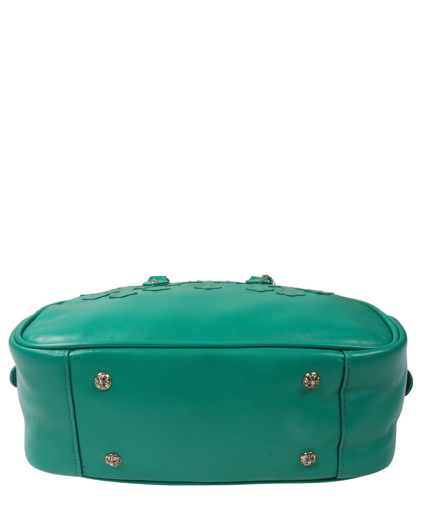 Leather Fleur Cross Patch Bowling Bag
