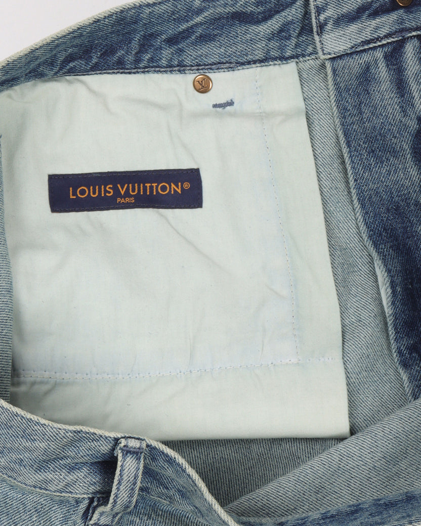 Products by Louis Vuitton: Monogram Patch Denim Shorts