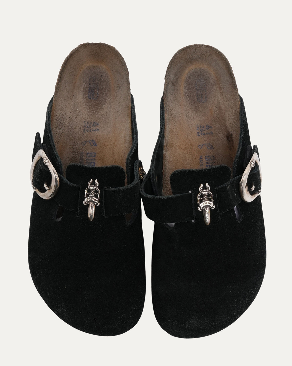 Dagger Embellished Birkenstock Boston Suede Mule