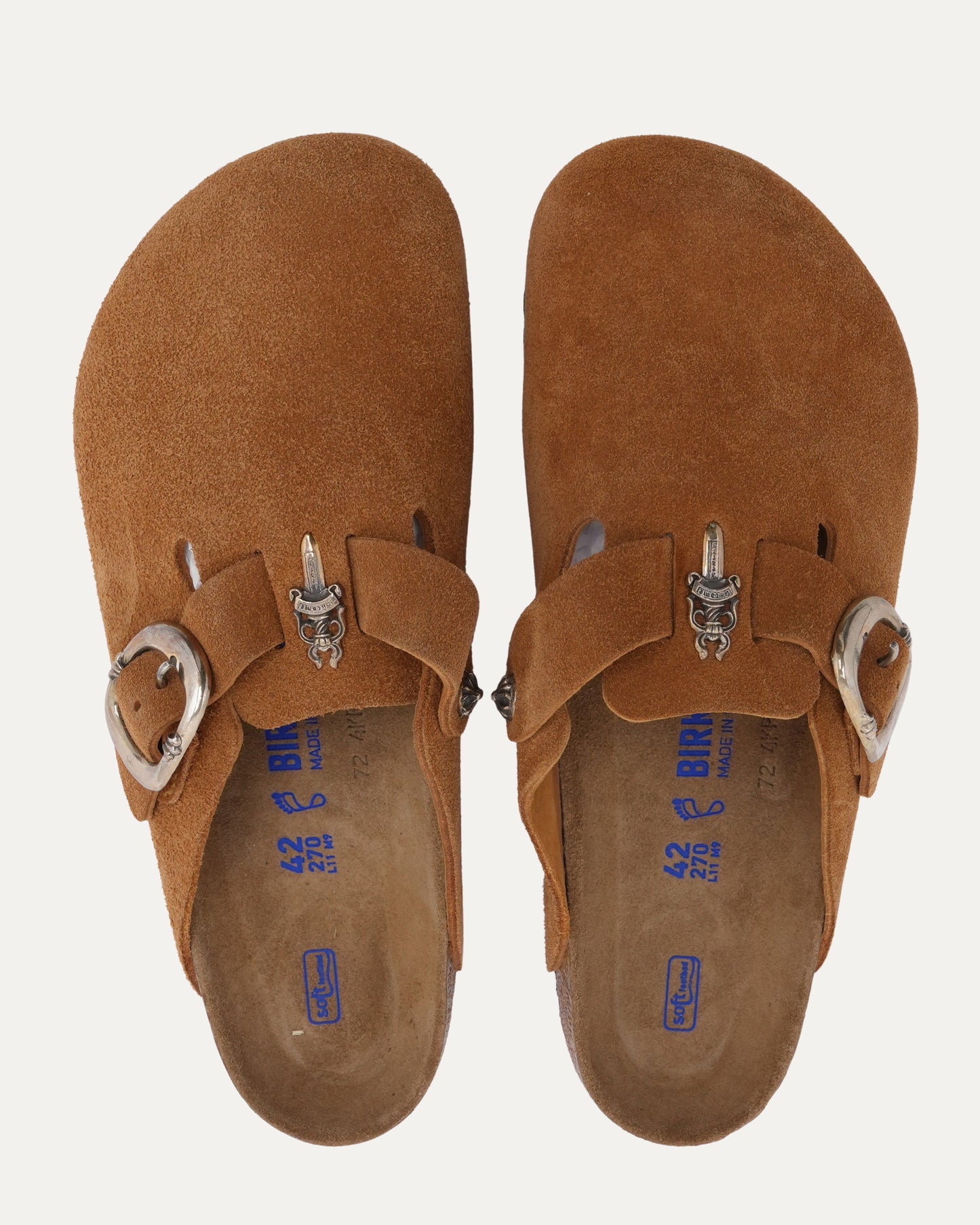 Dagger Embellished Birkenstock Boston Suede Mule