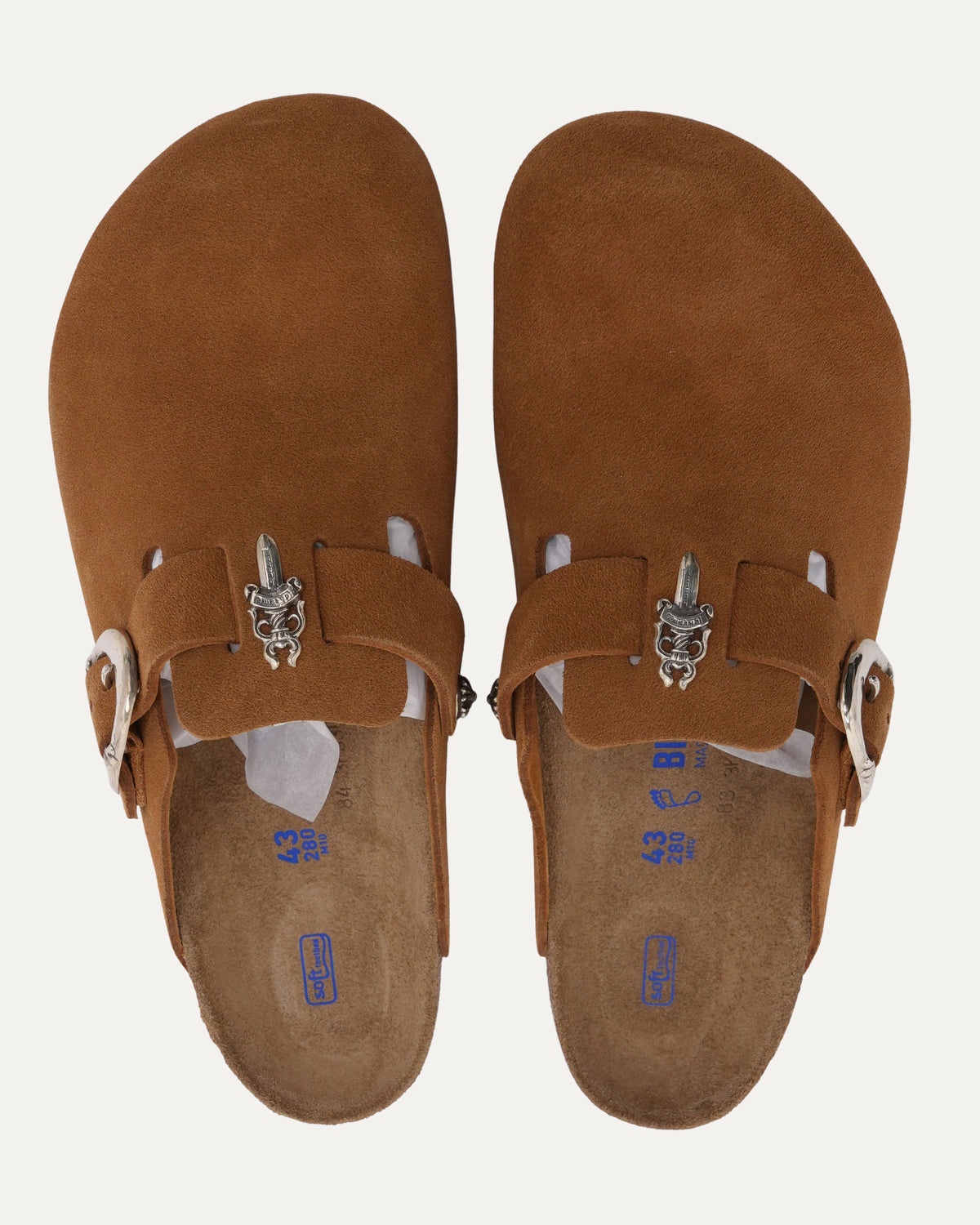 Dagger Embellished Birkenstock Boston Suede Mule