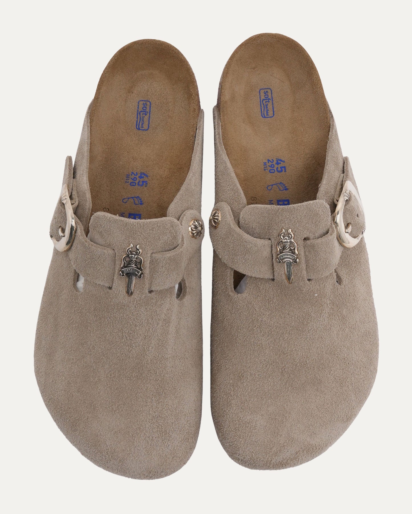 Dagger Embellished Birkenstock Boston Suede Mule