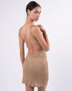 Gold Metallic Knit Dress
