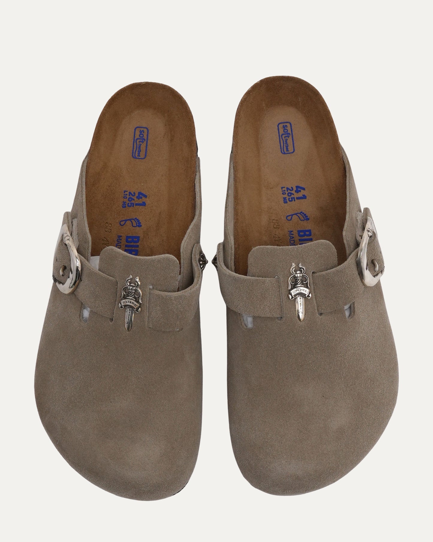 Dagger Embellished Birkenstock Boston Suede Mule