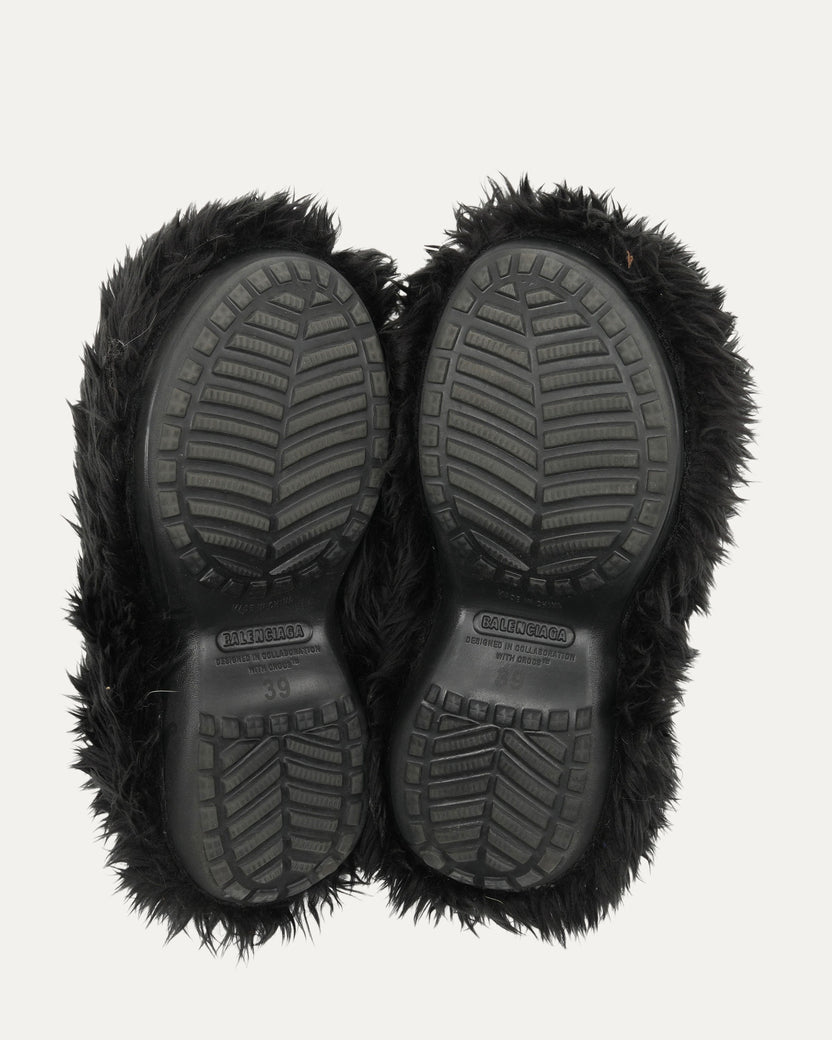 Faux Fur Croc Mules