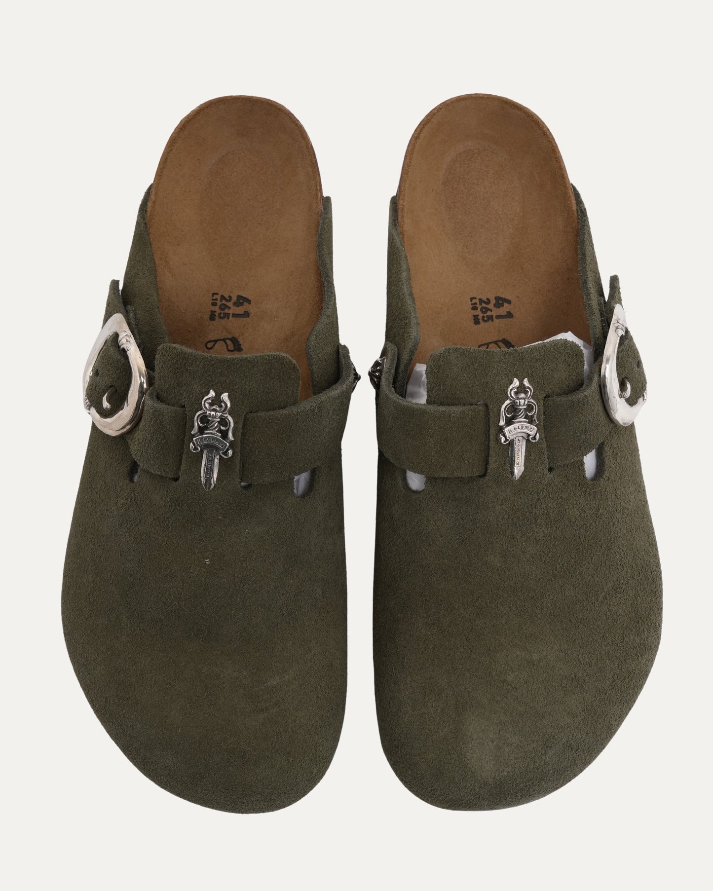 Dagger Embellished Birkenstock Boston Suede Mule