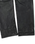 Custom Le Fleur Cross Patch Leather Pants