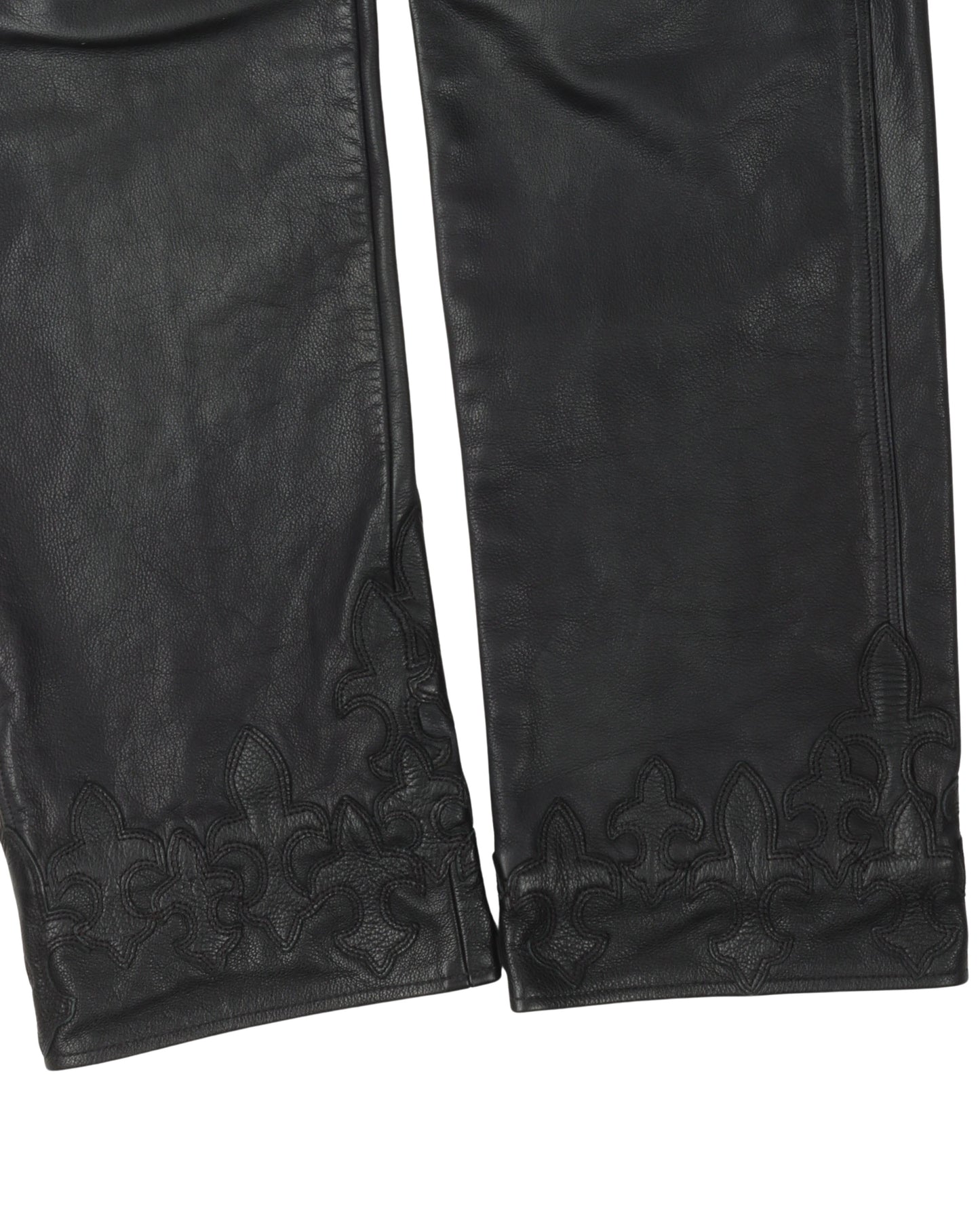 Custom Le Fleur Cross Patch Leather Pants