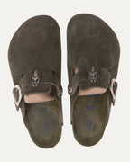 Tonal Footbed Dagger Embellished Birkenstock Boston Suede Mule