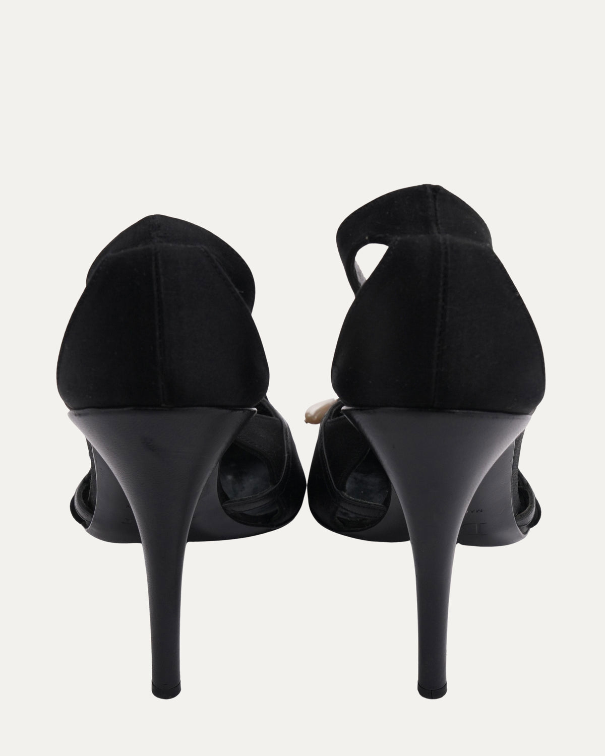 Satin Heels With Pearl Detail