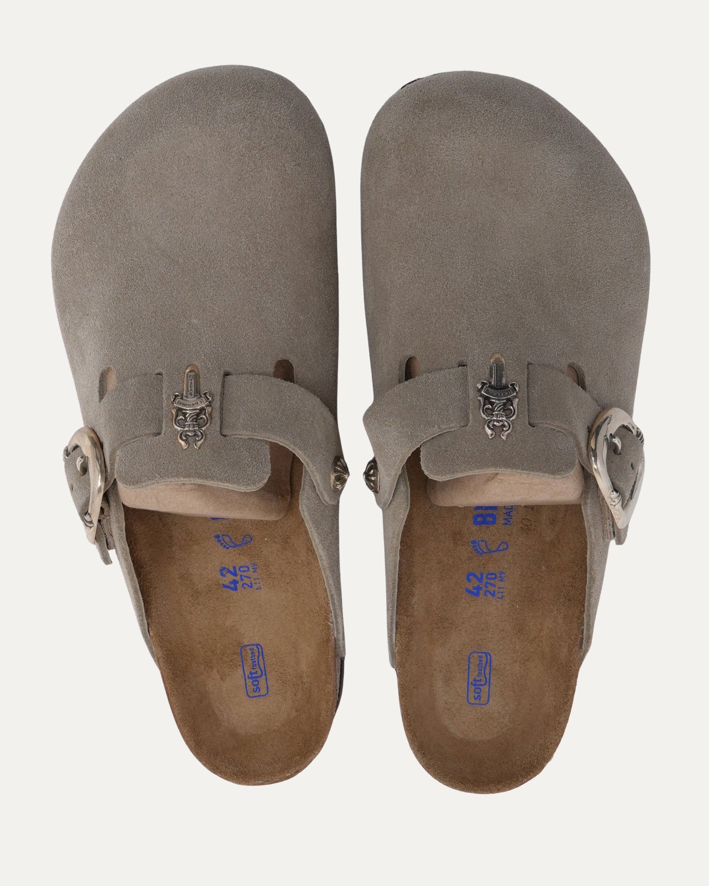 Dagger Embellished Birkenstock Boston Suede Mule