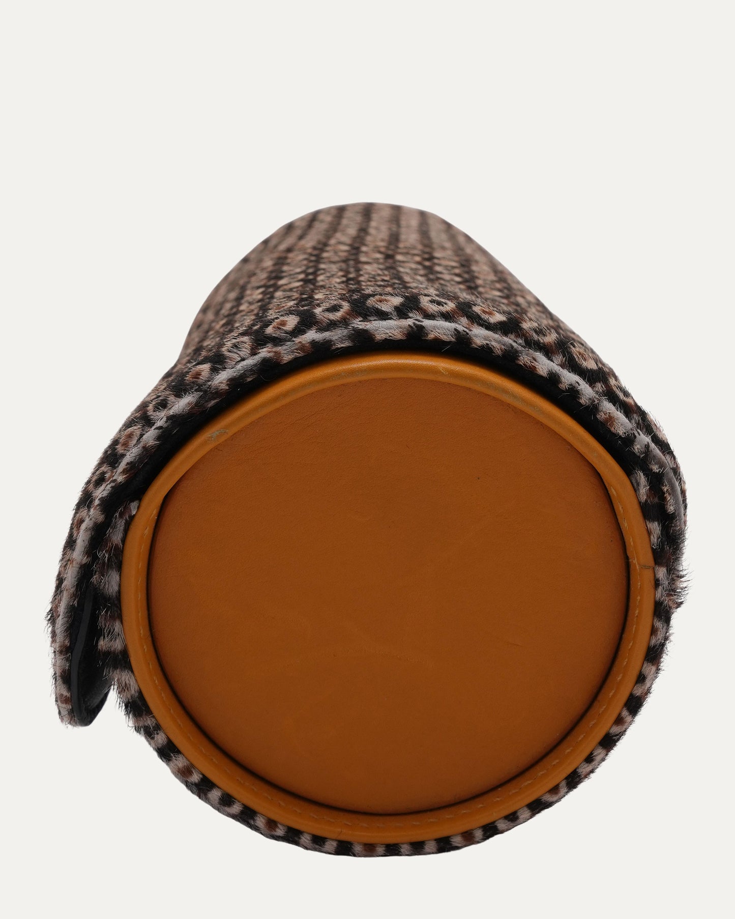 Leather & Peacock Ponyhair Watch Roll