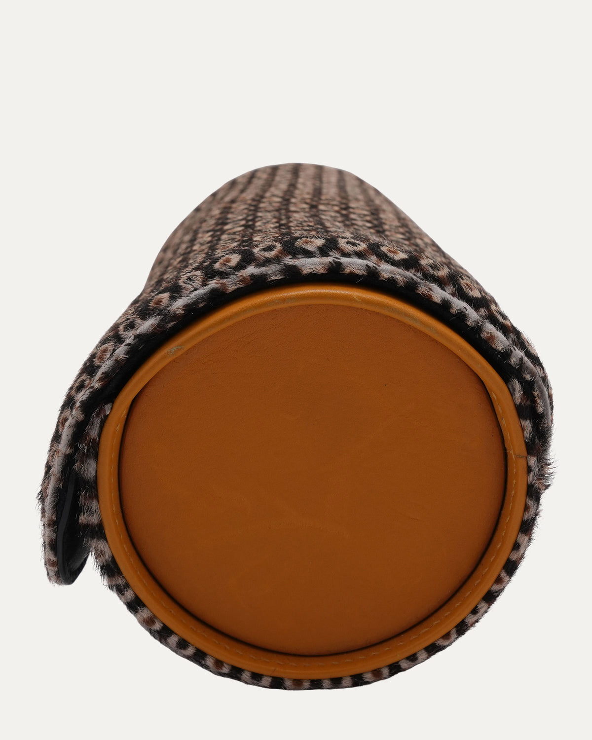 Leather & Peacock Ponyhair Watch Roll