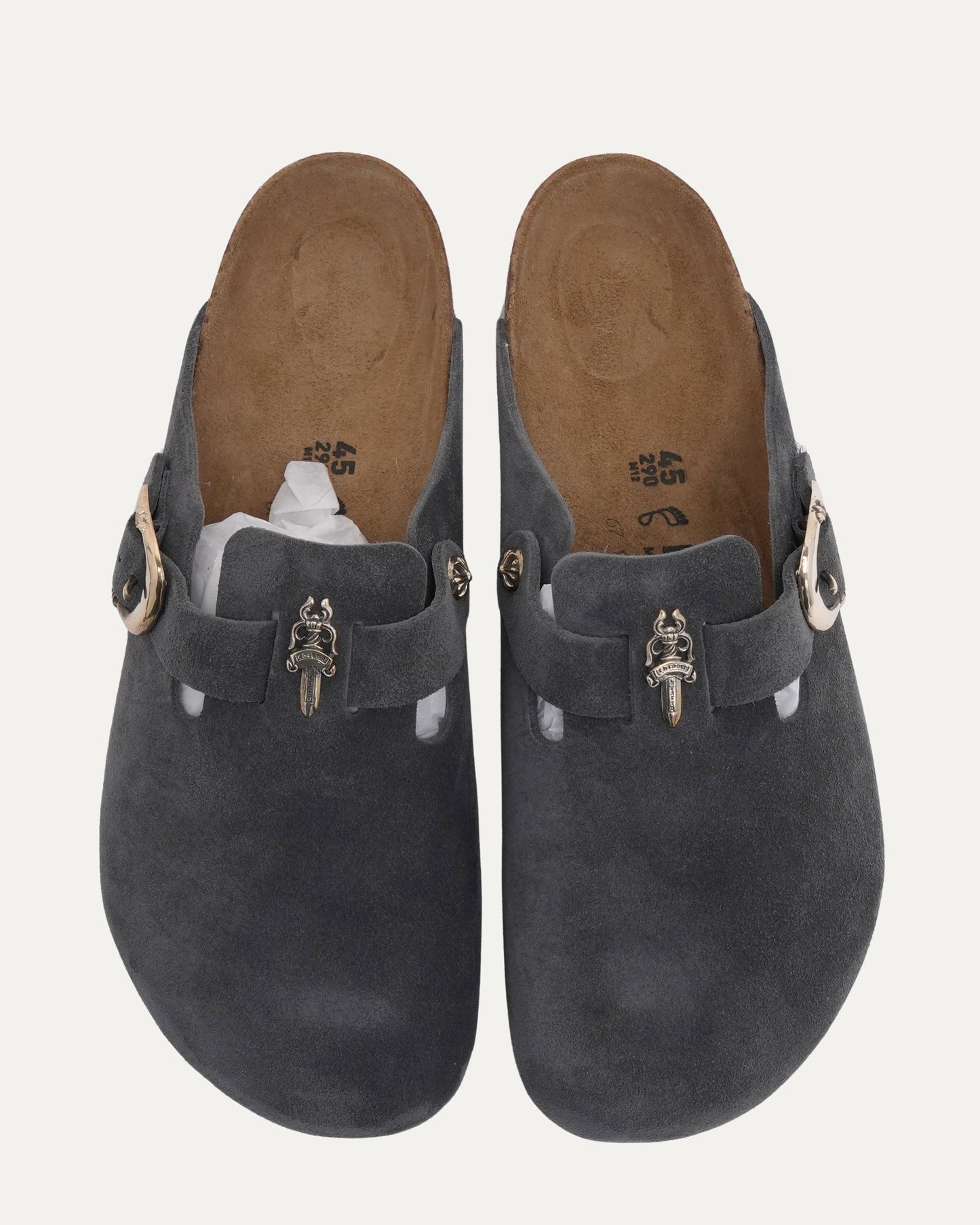 Dagger Embellished Birkenstock Boston Suede Mule