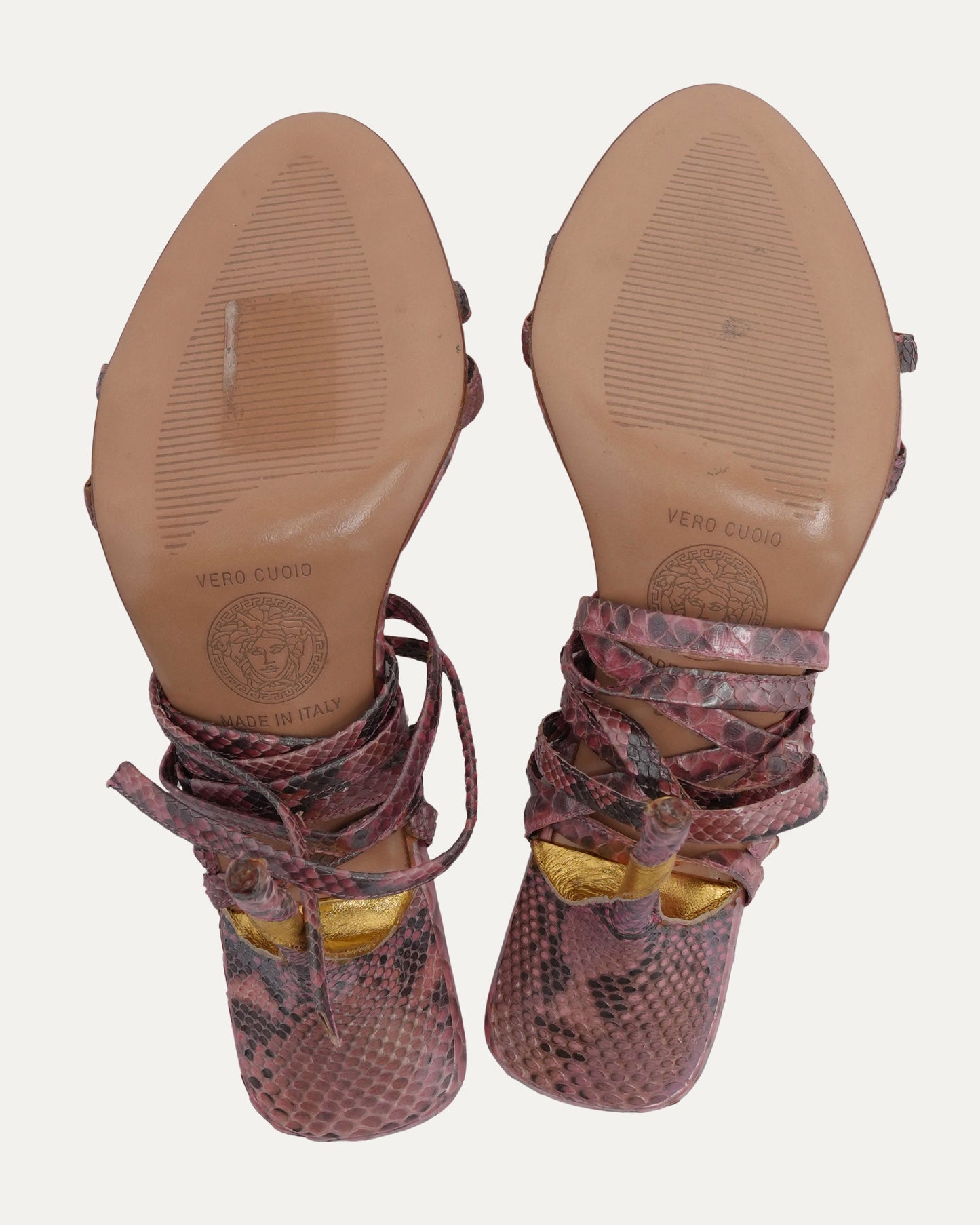 Snakeskin Lace Up Heels