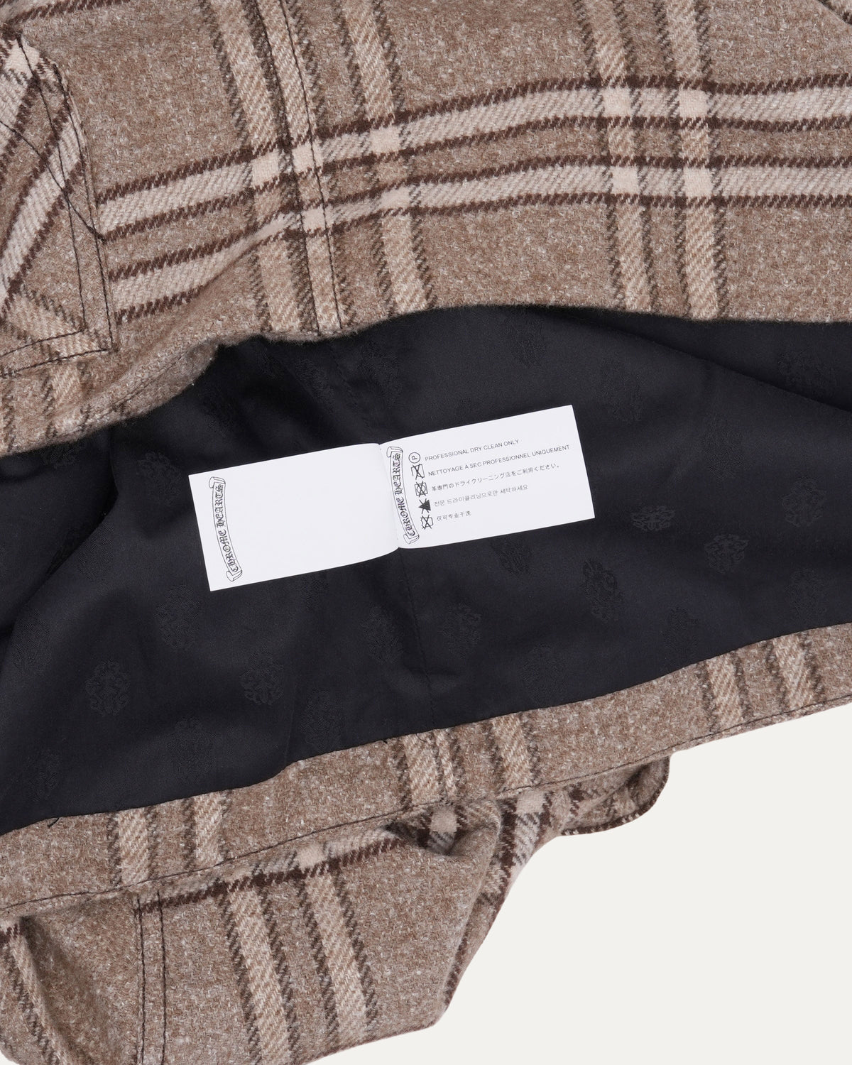 Shearling Collar Zip Up Flannel Jacket