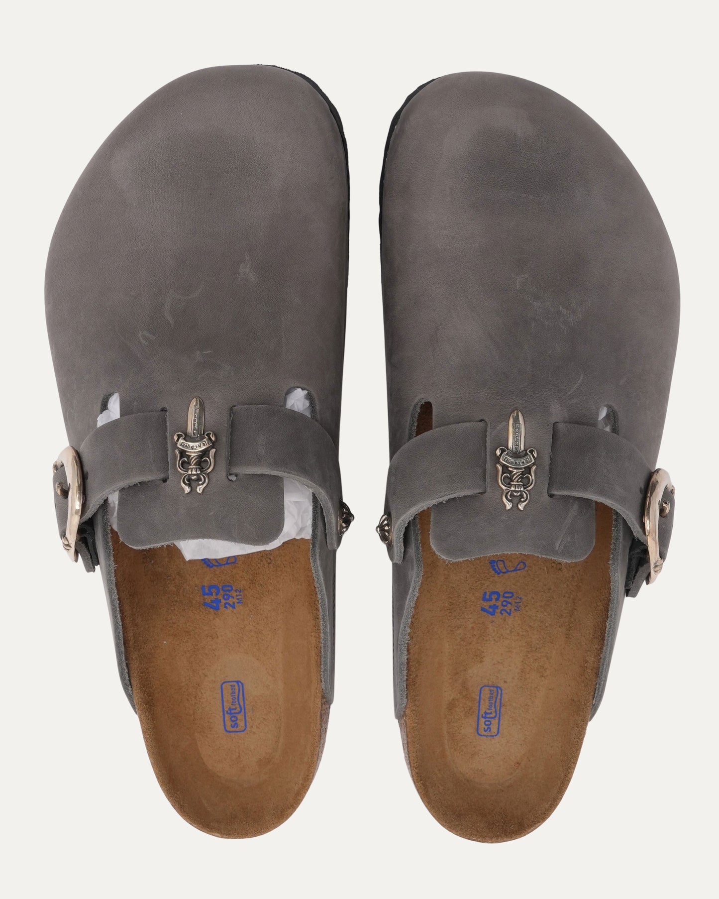 Dagger Embellished Birkenstock Boston Oiled Leather Mule