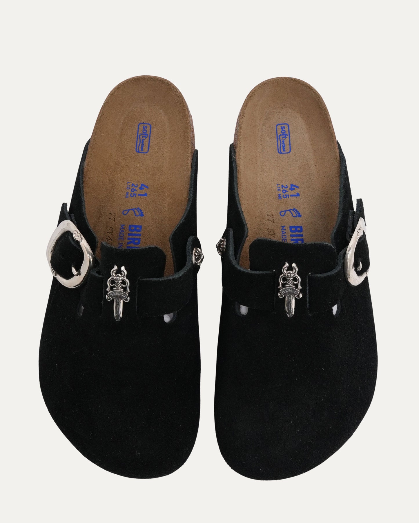 Dagger Embellished Birkenstock Boston Suede Mule