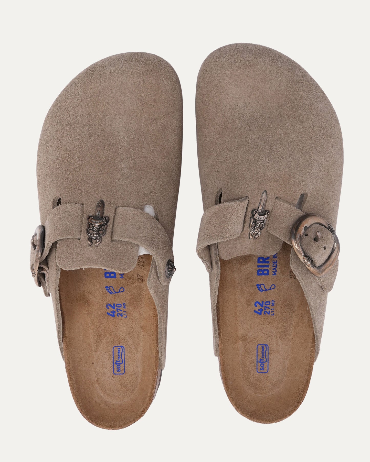 Dagger Embellished Birkenstock Boston Suede Mule