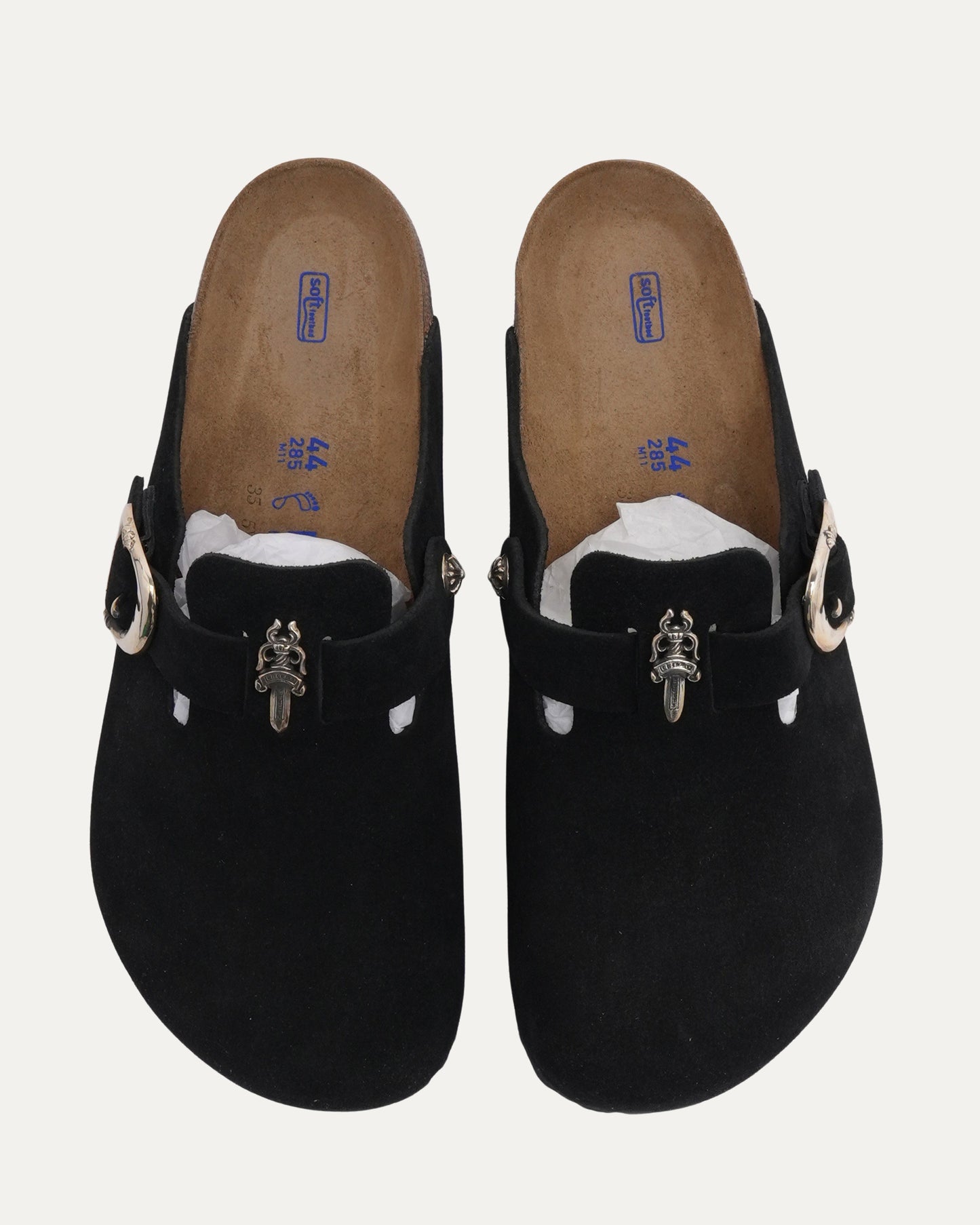 Dagger Embellished Birkenstock Boston Suede Mule