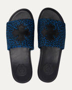 Plus Cross Patch Leopard Slides