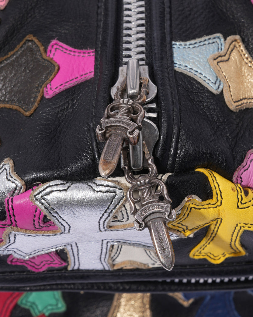 Multicolor Cross Patch Cemetery Mini Duffle Bag