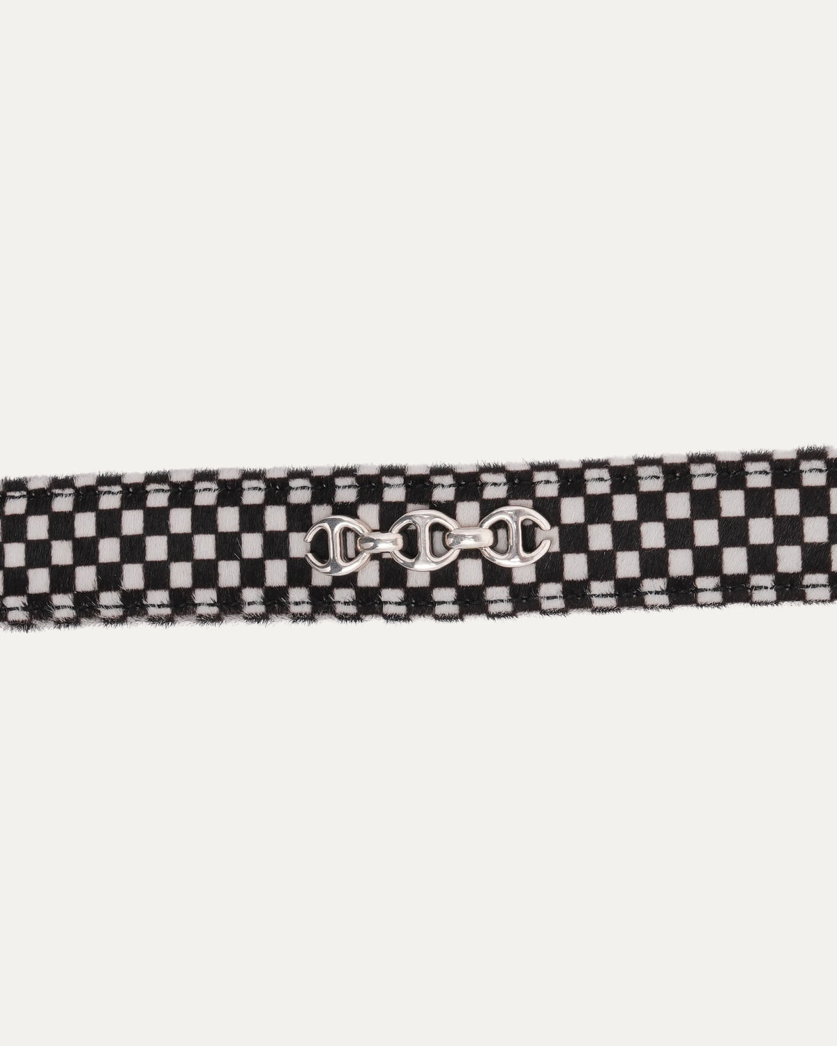Checkerboard Pony Hair Pendant Western Belt