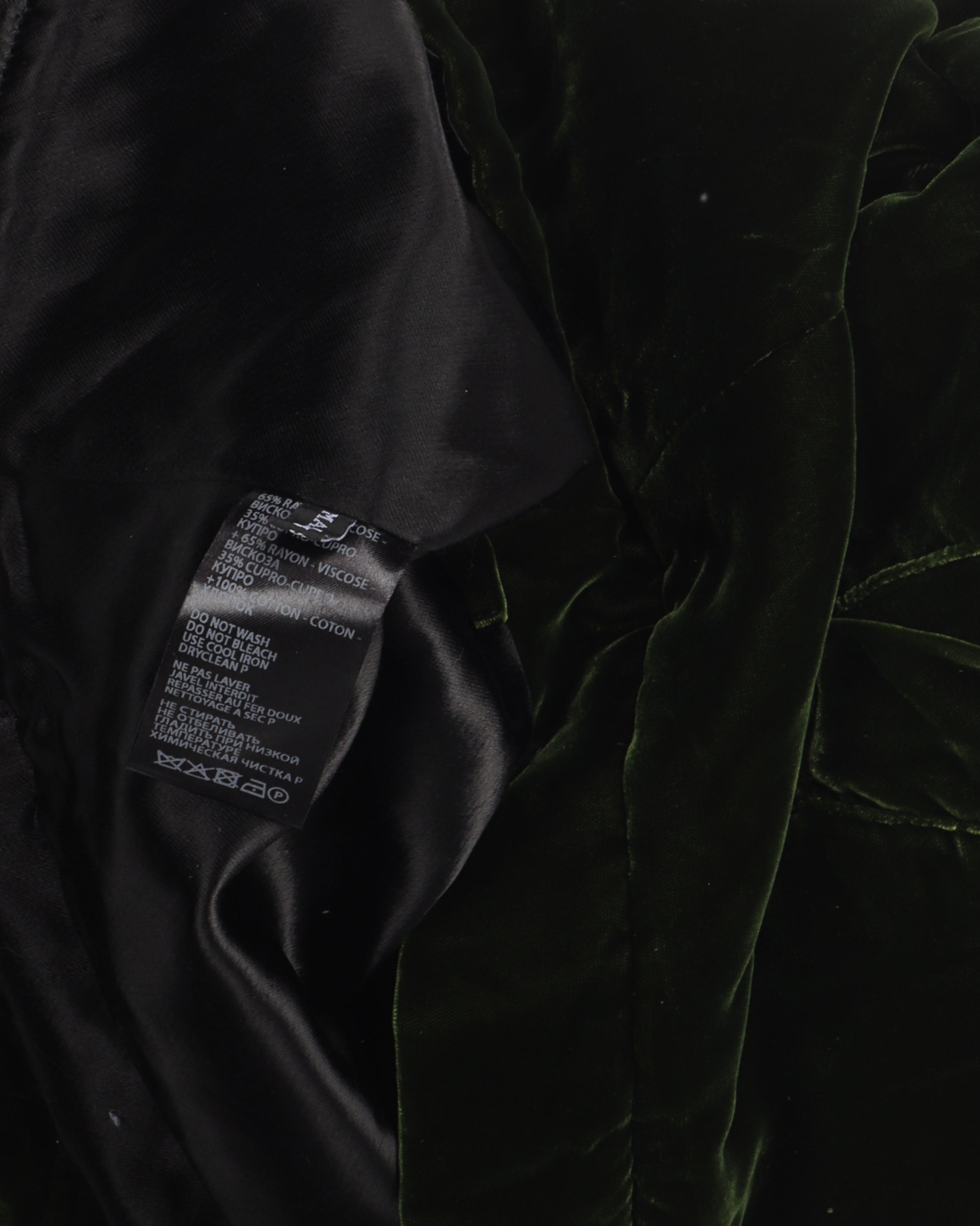 Reversible Green & Black Velour Bomber Jacket