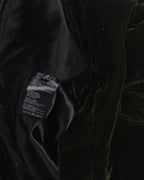 Reversible Green & Black Velour Bomber Jacket