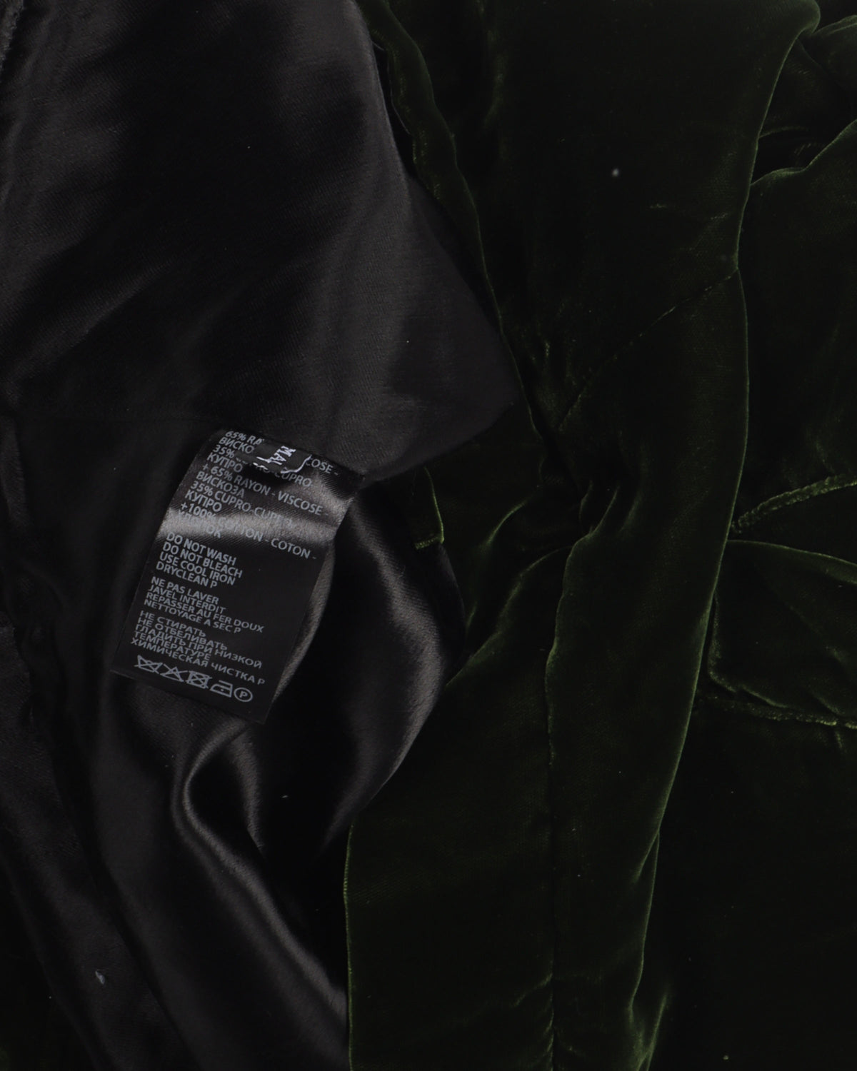 Reversible Green & Black Velour Bomber Jacket